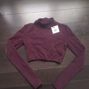 Brand New - Croppe Long Sleeve Top - Burgundy - XS